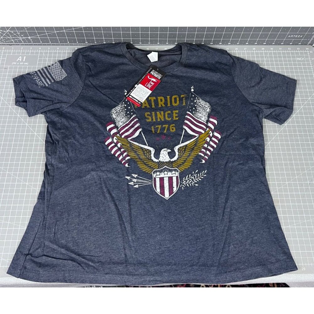 Nine Line Apparel Women's  "Patriot Since 1776" T-Shirt XL Navy Blue